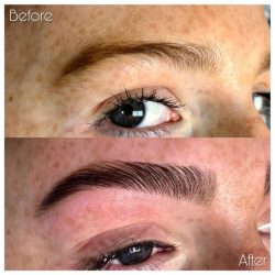 eyebrow fluffy brow lamination before and after at Nataya Beauty Manchester eyebrow brow lamination before and after picture at Nataya Beauty Manchester city centre